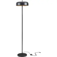 Lux.pro Stehleuchte 'Barton' 2-flammig mit Fußschalter Metall 159 cm Schwarz