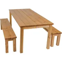 Axi Louise Picknicktisch mit Holzbänken, 200 cm – Braun