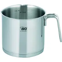 Elo Milchtopf BASIC "Citrin", silber (silberfarben), B:16,5cm H:14cm L:19cm Ø:14cm, Töpfe, Milchtopf, Bügelgriff mit Fingerschutzplatte
