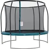 Axi Boston Trampolin rund mit Netz Ø 305 cm in Grün | Inground & Onground Trampolin für Kinder mit Umrandung | Für den Garten / Outdoor