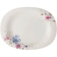 Villeroy & Boch Servierplatte "Servierplatte Mariefleur Gris Basic 34 x 26 ml bunt", bunt, L:34cm, Porzellan, Servierplatten, Servierplatte