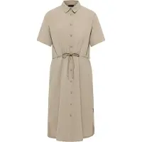 Jack Wolfskin Sommerkleid "WAIMEA DRESS W", Damen, Gr. XL, N-Gr, grau (stone), Obermaterial: 100% Polyester, Kleider Sommerkleid, hauchdünnes Material, mit Stretchkomfort, aus Polyester