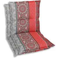 GO-DE Textil, Sesselauflage Niederlehner, 2er Set, Farbe: rot, Maße ca.: 100 cm x 50 cm x 7 cm, Rückenhöhe: 52