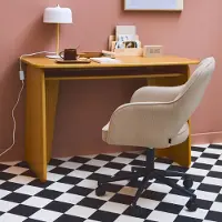 Sweeek - Bürostuhl mit Rollen und Cordbezug - Beige