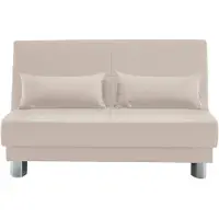 Home affaire Schlafsofa "Gina", beige, B:140cm H:86cm T:195cm, 100% PU, Sofas, Schlafsofa, mit einem Handgriff vom Sofa zum Bett