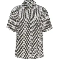 LASCANA Pyjamaoberteil , Damen, Gr. 44, schwarz-weiß (schwarz, weiß gemustert), Web, Obermaterial: 100% Viskose, gemustert, bequem, Shirts Pyjamaoberteil, mit edlem Allover-Druck, Topseller