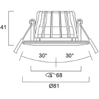 Sylvania Einbauleuchte Obico 68, weiß, IP65, CCT, dimmbar