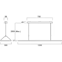 Sylvania LED-Pendelleuchte Areum, 120 x 30 cm, 840, DALI