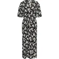 Kaffe Jerseykleid "Damen Jerseykleid KAivanna", Damen, Gr. XXL, N-Gr, schwarz (schwarz, chalk flower print), Obermaterial: 95% Polyester Pol. recyc.. 5% Elasthan EL., Kleider Jerseykleid