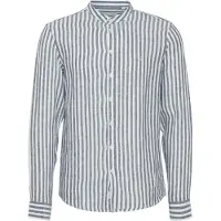 Casual Friday Langarmhemd "Langarmhemd CFAnton", Herren, Gr. S, N-Gr, blau (navy blazer), Obermaterial: 80% Leinen LI. 20% Baumwolle CO., Hemden Langarmhemd
