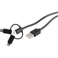 S-Conn S/CONN 14-15025, 1 m, USB A, USB 2.0, 0,48 Gbit/s, Schwarz