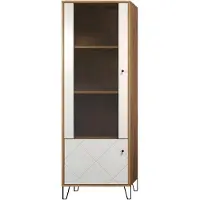 Home affaire Standvitrine "Tarragona", braun (artisan eiche melamin, weiß matt), B:63cm H:172cm T:40cm, Schränke, Standvitrine, Standvitrine mit 2 Türen - (B/T/H) 63/40/172 cm