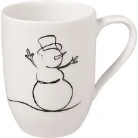Villeroy & Boch Becher "Becher mit Henkel 'XMAS' Statement Lines 290 ml weiß", weiß, Porzellan, Trinkgefäße, Becher