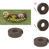 vidaXL Rasenkanten 3 Stk. Braun 10 m 15 cm Polyethylen - Beeteinfassungen