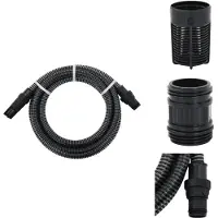 vidaXL Saugschlauch mit PVC-Anschlüssen Schwarz 1" 4 m PVC - Gartenschläuche