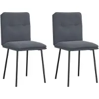 vidaXL Esszimmerstühle 2 Stk. Dunkelgrau Samt