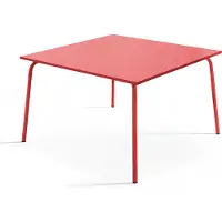Oviala Quadratischer Gartentisch aus Metall Rot - Palavas