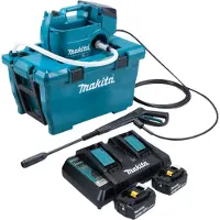 Makita DHW 080 PM2K Akku Hochdruckreiniger 36 V ( 2x 18 V ) 80 bar 380 l/h Brushless + 2x Akku 4,0 Ah + Doppelladegerät