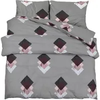 The Living Store Bettwäsche-Set Grau 200x200 cm Baumwolle