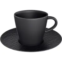 Villeroy & Boch Manufacture Rock Glow Espressotasse mit Untertasse 60 ml schwarz