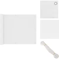vidaXL Balkon-Sichtschutz Weiß 75x500 cm Oxford-Gewebe - Sonnenschirme & Sonnenschutze