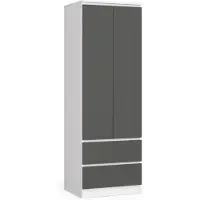 Akord Kleiderschrank Star Weiß-Grau Mit Grafik 60X51X180 Cm