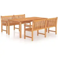vidaXL 3-tlg. Garten-Essgruppe Massivholz Teak - Gartenmöbel-Sets