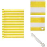 vidaXL Balkon-Sichtschutz Gelb und Weiß 120x500 cm HDPE - Sonnenschirme & Sonnenschutze