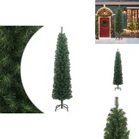 vidaXL Künstlicher Weihnachtsbaum Schlank mit Ständer Grün 210 cm PVC - Weihnachtsbäume