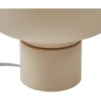 LINDBY Tischleuchte Fiora, beige, Glas, Metall, Ø 20 cm
