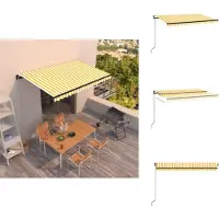 vidaXL Markise Manuell Einziehbar 400x350 cm Gelb und Weiß - Markisen