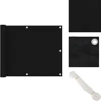 vidaXL Balkon-Sichtschutz Schwarz 75x600 cm Oxford-Gewebe - Sonnenschirme & Sonnenschutze