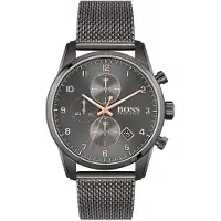 HUGO BOSS Chronograph "SKYMASTER", grau (anthrazit, anthrazit), Armbanduhren, Herren, anthrazit, Chronograph, Quarzuhr, Herrenuhr, Armbanduhr, Stoppfunktion, Edelstahlarmband