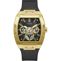 GUESS Herren Uhr Edelstahl Farbe Gold Amband Leder/silikon GW0202G1