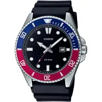 Casio Uhr MDV-107-1A3VEF Taucheruhr Herren Blau Rot