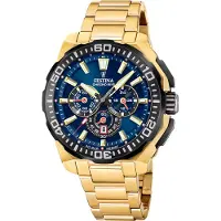 Festina F20727/1 Herrenuhr Chronograph Goldfarben/Blau