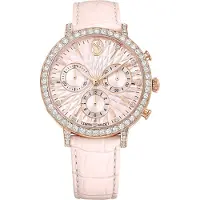 Swarovski Matrix Tennis Chrono Uhr, Schweizer Produktion, Lederarmband, Rosa, Roségoldfarbenes Finish MATRIX CHRONO:LS PINK/PINK/PRO 5698300 9009656983003