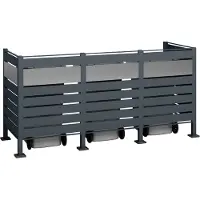 Westmann , Mülltonnenverkleidung Planum 3er Box, anthrazit, 80 x 240 x 120 cm (B x T x H)