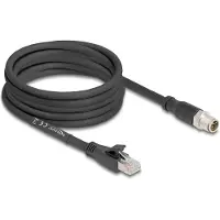 DeLOCK 80585, 5 m, Cat5e, S/FTP (S-STP), M12, RJ-45, Schwarz