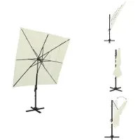 vidaXL Sonnenschirm mit Aluminium-Mast 4-lagig Sandfarben 250x250 cm - Sonnenschirme & Sonnenschutze