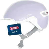 ABUS Fahrradhelm HUD-Y - aufladbarem LED-Rücklicht & Clipverschluss - Stilsicherer Urban-Helm für den Alltag - für Damen und Herren - pure lavender, Größe M (54-58 cm)