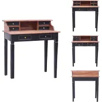 vidaXL Schreibtisch mit Schubladen 90x50x101 cm Altholz Massiv - Schreibtische