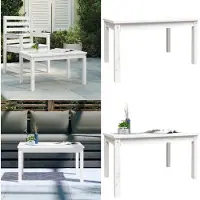 vidaXL Gartentisch Weiß 82,5x50,5x45 cm Massivholz Kiefer - Gartentisch - Gartentische - Terrassentisch - Outdoor Tisch