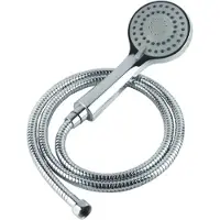 Spies Online Handbrause mit Schlauch – 3 Strahlarten – Wassersparender Duschkopf mit Anti-Kalk Funktion – 1,5m Edelstahl-Schlauch – Chrom Silber