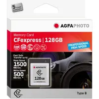 Agfa CFexpress Professional, 128 GB, CFexpress, NAND, 1500 MB/s, 500 MB/s, Kältebeständig, Hitzebeständig, Schockresistent, Röntgensicher