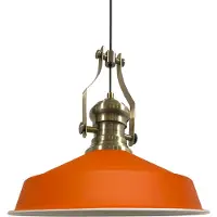 Bamyum Neo-Asletl Hängelampe Industrial aus Metall Ø41 cm, Küchenlampe Vintage, Hängelampe Esstisch E27, Pendelleuchte, Wohnzimmerlampe Hängend - Orange