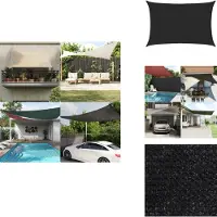 vidaXL Sonnensegel 160 g/m² Schwarz 3x4 m HDPE - Sonnenschirme & Sonnenschutze