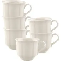 Villeroy & Boch Tasse "Kaffeetassen Manoir 120 ml 6er Set weiß", weiß, Porzellan, Trinkgefäße, Tasse