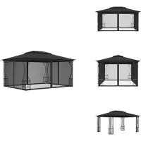 vidaXL Pavillon mit Netz 300x400x265 cm Anthrazit - Pavillons & Partyzelte