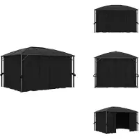 The Living Store Pavillon mit Vorhängen 400 x 300 x 265 cm Anthrazit